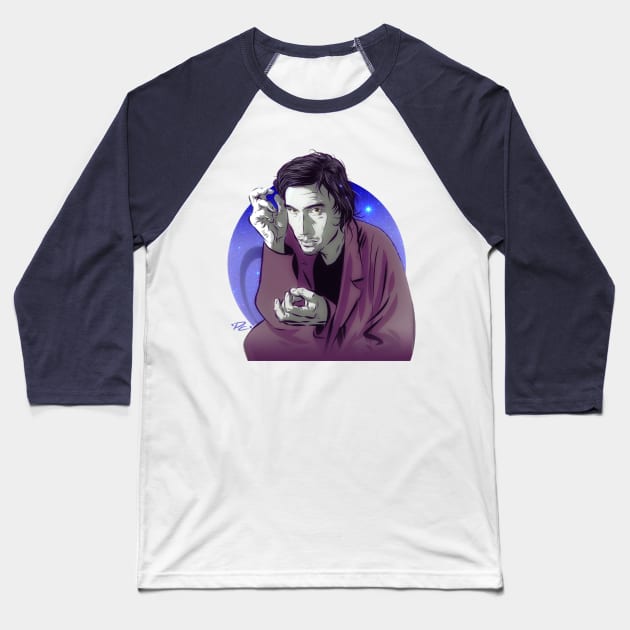 Adam Driver - An illustration by Paul Cemmick Baseball T-Shirt by PLAYDIGITAL2020